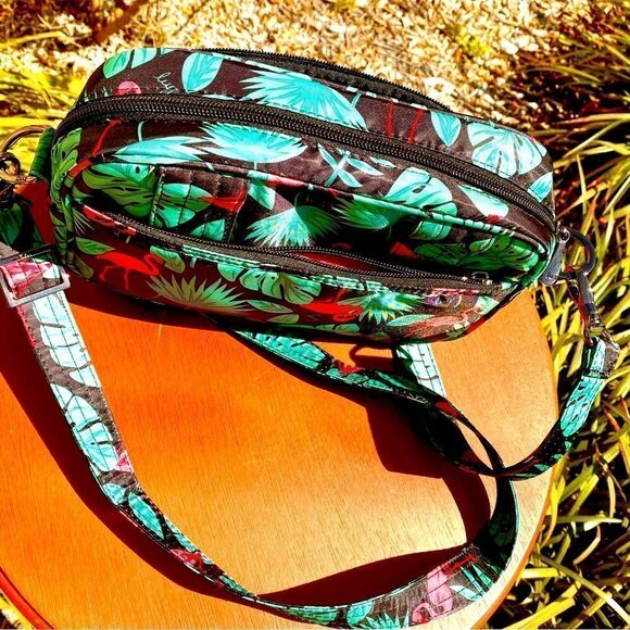 NEW LUG PINK & BLACK FLAMINGO CROSSBODY BAG - Picture 12 of 16